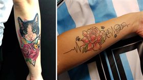 一名女網友在手上刺了過世的「貓咪」，以及象徵自己工作過程的「玫瑰花」，沒想到她到菜市場時，三姑六婆竟在她背後指指點點，認為刺青的女生一定是「行為不檢點」，讓她氣得在心中直喊：「刺青礙到妳們嗎？」（圖／爆怨公社）