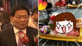 台中市鎮瀾宮董事長顏清標，不僅曾任立法委員，還花1年時間研發的冷凍水餃，涉足多領域，交友廣闊。日前他替孫子舉辦「滿月酒」，宅神朱學恒因緣際會去吃，還曬出滿月酒的菜色，第一道冷盤就是滿滿的TORO生魚片和海膽。照片曝光後，掀起網友熱議，紛紛直喊「孫子滿月酒比別人喜宴豪華！」（圖／資料照、朱學恒的阿宅萬事通事務所臉書）