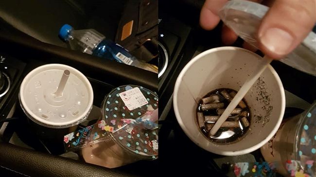 癮君子飲料喝錯杯　秒下車吐噁心黑油