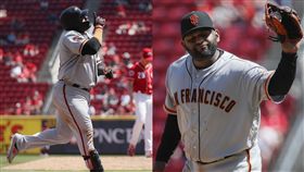 ▲『功夫熊貓』山多瓦（Pablo Sandoval）一場比賽同時盜壘、開轟還後援1局，創下大聯盟114年紀錄。（圖／美聯社／達志影像）