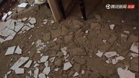 福建漳州飯店天花板崩落。(圖/翻攝自騰訊視頻)