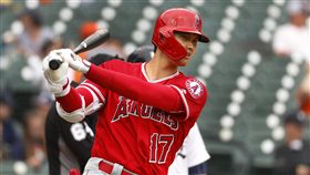 ▲大谷翔平擊出傷後復出首安。（圖／美聯社／達志影像）