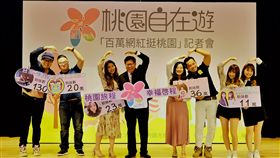 推廣桃園旅遊資源 百萬粉絲網紅站台力挺推廣桃園觀光體驗，桃園市政府邀請來自亞洲5個地區，累積擁有百萬粉絲的7位網紅相挺，桃園市長鄭文燦（左4）受訪表示，桃園擁有優質旅遊環境，景點間距離近，交通往返負擔小，可提供遊客不同的旅遊體驗。中央社記者吳睿騏桃園攝　108年5月9日