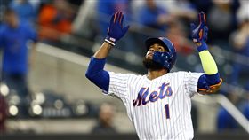 ▲羅沙瑞歐（Amed Rosario）滿貫砲，大都會1局下打8分。（圖／美聯社／達志影像）