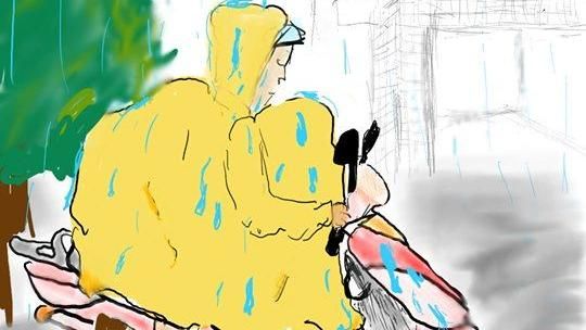 媽媽牌雨衣　這張照片讓網友眼眶泛淚