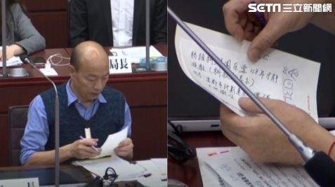 獨／PK黃捷質詢　韓國瑜小抄曝光…
