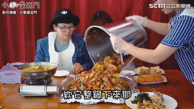 泰國蝦瀑布水桶餐！網友驚：超療癒