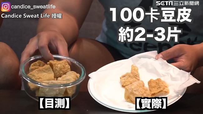 挑戰抓一百大卡份量　她驚：豆皮兩塊