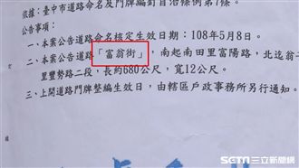 台中發大財！這條新路取名「富翁街」