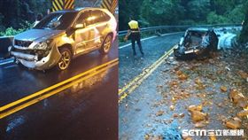 南投台14線人止關路段坍方、落石／翻攝畫面