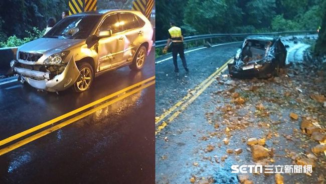 台14人止關落石坍方　2車遭砸慘毀