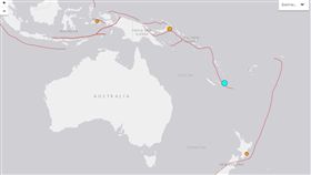 地震,海嘯警報,新喀里多尼亞島（圖／翻攝自美國地質調查所網頁）