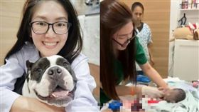 孕婦街頭產子…眼鏡女醫神救！　新生兒「沉默→哭了」感動萬人(圖/翻攝自เพื่อนซี้สี่ขา ประสาหมอมน、Min K Wg臉書)