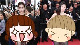 坎城影展,電影,鄧玉貞,何穗,女星,超模,紅毯,禮服,服裝,越南,大陸,時尚　圖／翻攝自微博　