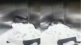 馬尾妹搭電梯！突被平頭男按在地上「狂舔OO」50秒（圖／微博）
