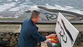 陸油畫家澎湖旅遊寫生（1）澎湖縣政府推動藝術家駐村，首批中國大陸福建廈門著名油畫家黃大刀等10餘人最近抵達澎湖，進行旅遊寫生交流。（澎湖縣政府提供）中央社　108年5月22日