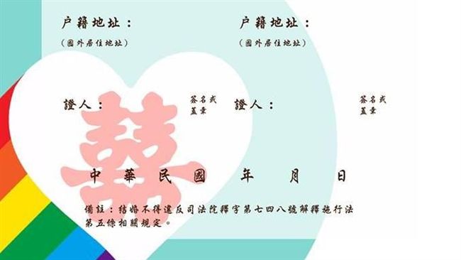 同婚登記明上路　「結婚書約」長這樣