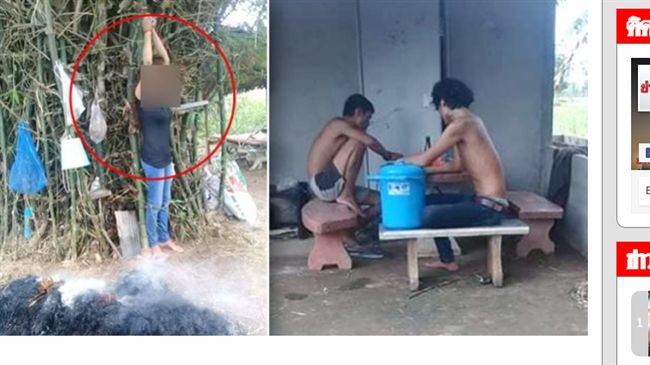 狠綁女友生人火烤　惡男一旁爽喝酒