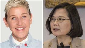 另類外交！艾倫讚台灣同婚「亞洲第一國」　蔡英文：愛最大（合成圖／翻攝自Ellen Degeneres臉書、總統府提供）