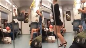 老外在台鐵表演體操、熱舞／翻攝自臉書報料公社