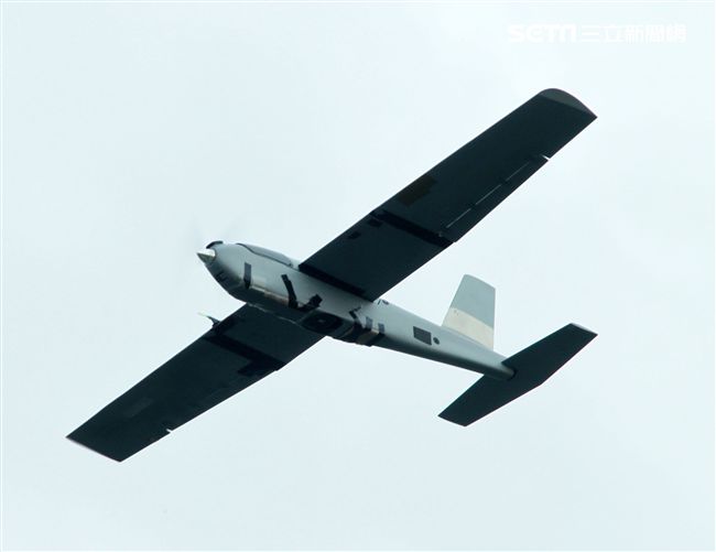 海軍陸戰隊紅雀無人機執行戰場偵蒐。（記者邱榮吉/彰化花壇拍攝）