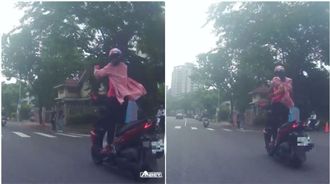 女騎士起立蹲下展筋骨！詭舉動嚇傻網