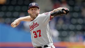 ▲史特拉斯斯堡（Stephen Strasburg）7局飆11K。（圖／美聯社／達志影像）