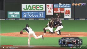 ▲火腿吉田侑樹的暴投球吉中打者球棒變成界外球。（圖／翻攝自太平洋聯盟TV）