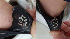 她穿「滿滿樁象卵襪子」上班（圖／翻攝自爆怨公社臉書）