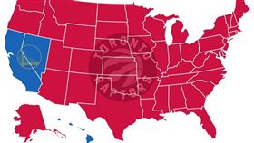 ▲紅色區塊都是力挺暴龍摘冠的州。（圖／翻攝自SFGATE推特）