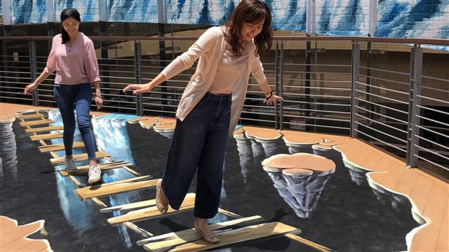 北捷中山地下街3D彩繪　成打卡熱點