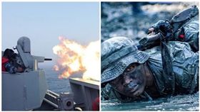 中國軍演、我國蛙人部隊（圖／臉書組合圖）