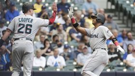 ▲馬林魚5日對釀酒人的比賽先發9人都擊出安打帶有打點。（圖／美聯社／達志影像）