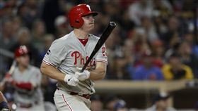 ▲布魯斯（Jay Bruce）轉隊費城人首場比賽單場雙響砲。（圖／美聯社／達志影像）