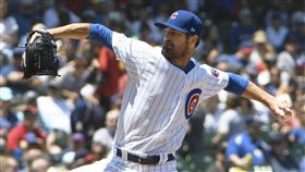 ▲漢默斯（Cole Hamels）8局飆10K無失分。（圖／美聯社／達志影像）