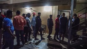 「老爹」David Ortiz送醫外觀。（圖／美聯社／達志影像）