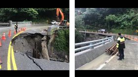南投,仁愛,埔霧公路,崩塌,天坑,豪雨。翻攝畫面