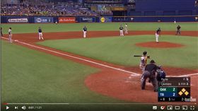 ▲運動家羅瑞亞諾（Ramon Laureano）滿貫砲破解光芒防守布陣。（圖／翻攝自MLB YouTube）