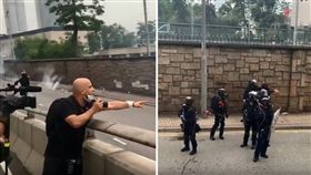 香港「反送中」抗議遊行舉世矚目，大批年輕人集結在金鐘，要求政府撤回《逃犯條例》修訂，結果傳出多起的警民衝突事件，甚至連記者都受傷。一名法國的記者不滿港警亂開槍，怒吼：「你要開槍就開槍，這是香港，不是中國，起碼今天不是。」（圖／翻攝自《ImperialPimp》YouTube）