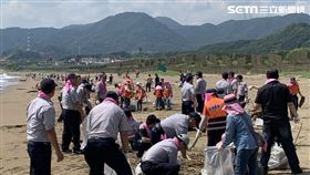 新北,金山警分局,海洋環保,淨灘(圖/翻攝畫面)