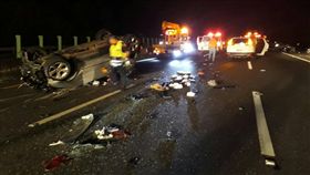 北二高,國道3號,苗栗,車禍,追撞。翻攝畫面