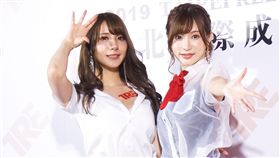 AV女優園田美櫻與天使萌搶先宣傳「TRE台北國際成人展」。（圖／記者蕭翰弦攝影）