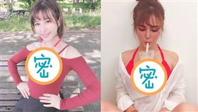 寫真女星潘家儀一次就挑戰兩杯「放手喝珍奶」。（圖／翻攝自潘家儀臉書） 