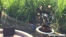 彰化縣和美鎮加保公墓一男屍倒插在棺木內／翻攝畫面