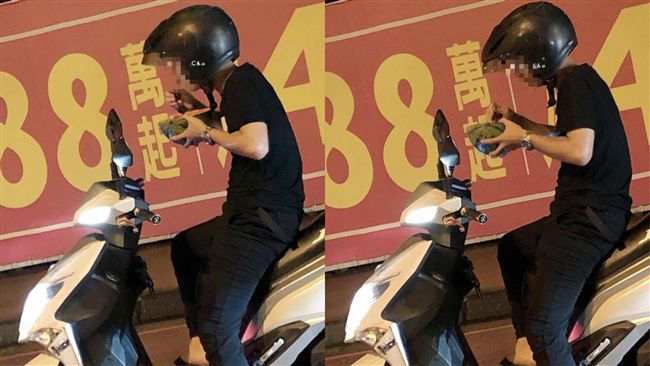 機車騎士等紅燈嗑這顆　網友留言歪樓