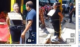 墨西哥女到菜市場偷食物！遭攤販壓制...綁鐵柱上「當街火烤」(圖/每日郵報)