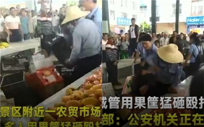 中國又見暴力執法！城管圍毆暴打果農