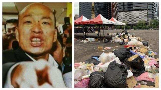 韓國瑜造勢後垃圾滿地　攤商發文解釋