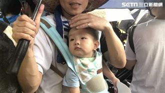 反紅媒出現最帥風景！奶爸要萌娃勇敢