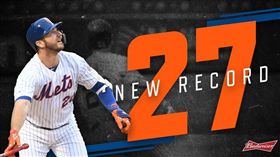 ▲阿隆索轟出國聯新紀錄。（圖／翻攝自大都會推特）